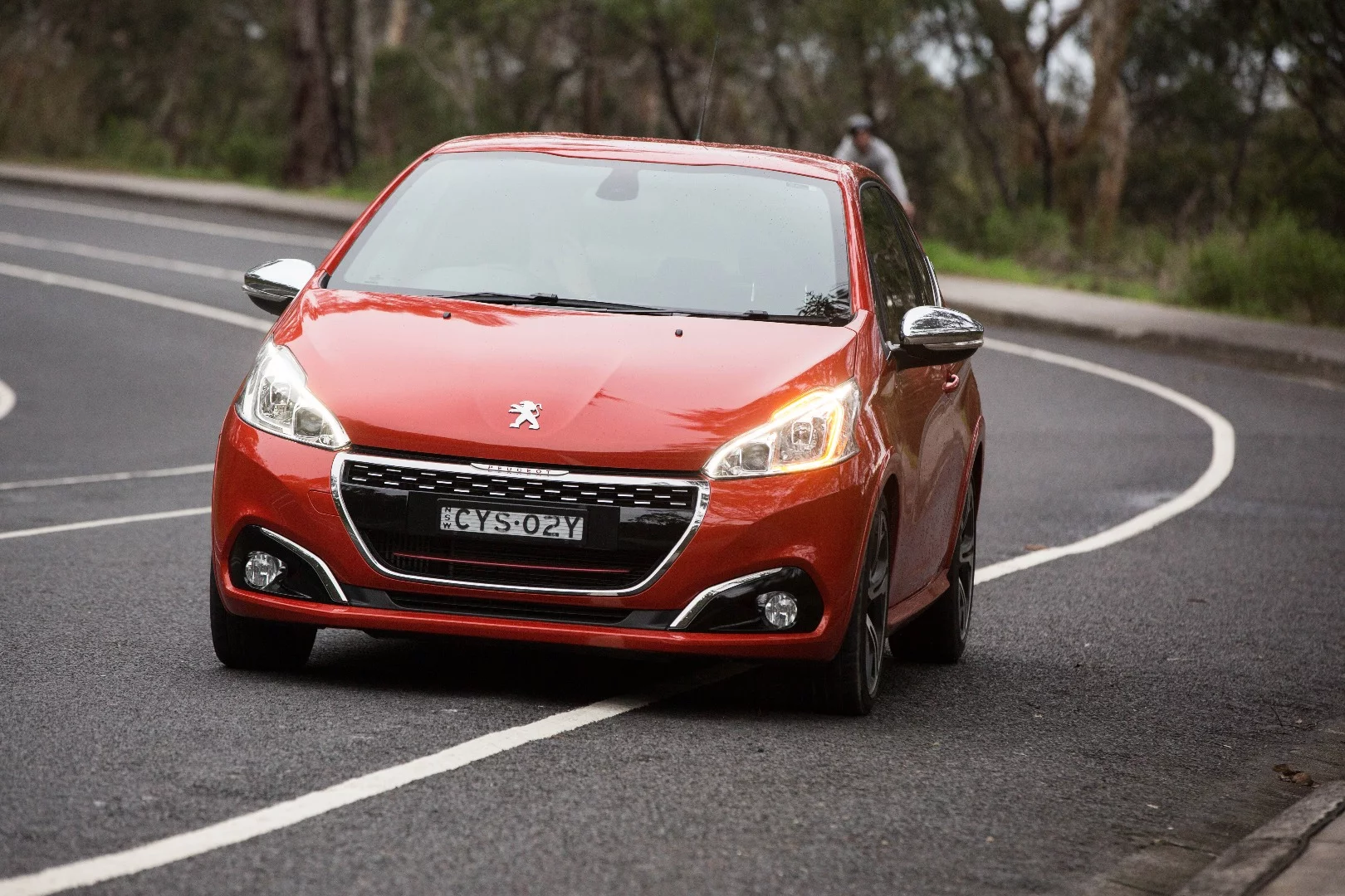 The 208 GTi is front wheel drive, but there's not much torque steer
