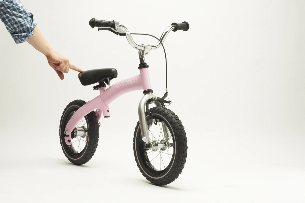 The Gyrobike is aimed at kids between 3 and 6 years old and comes in red, pink, green and blue