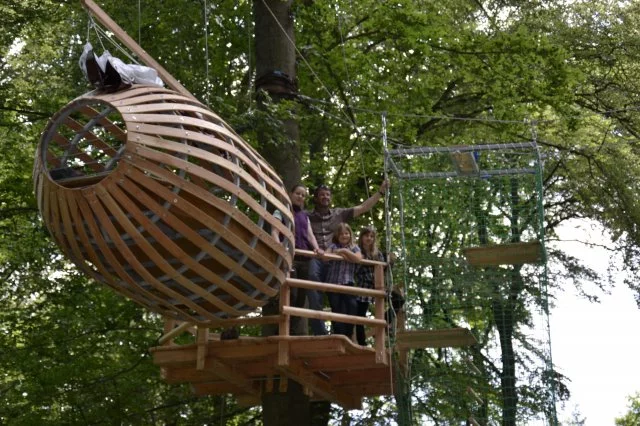 The ErlebNest is offered for various purposes, including as an addition to high ropes courses