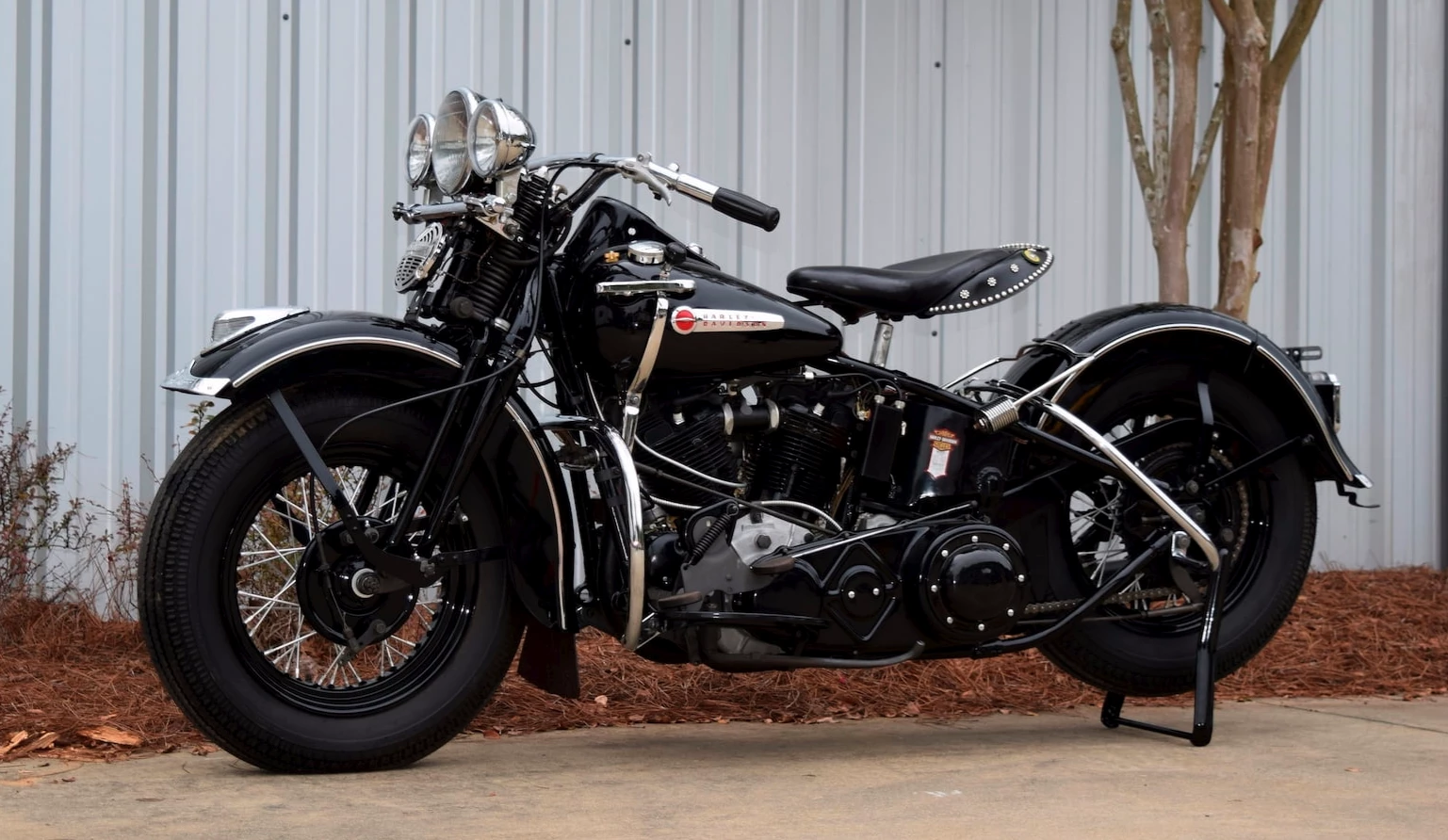 This 1947 Harley-Davidson Knucklehead FL sold for $57,750