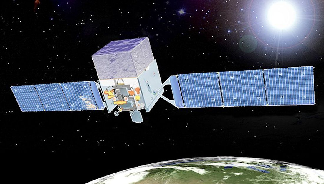 Artist's conception of the Fermi Gamma-ray Space Telescope in orbit