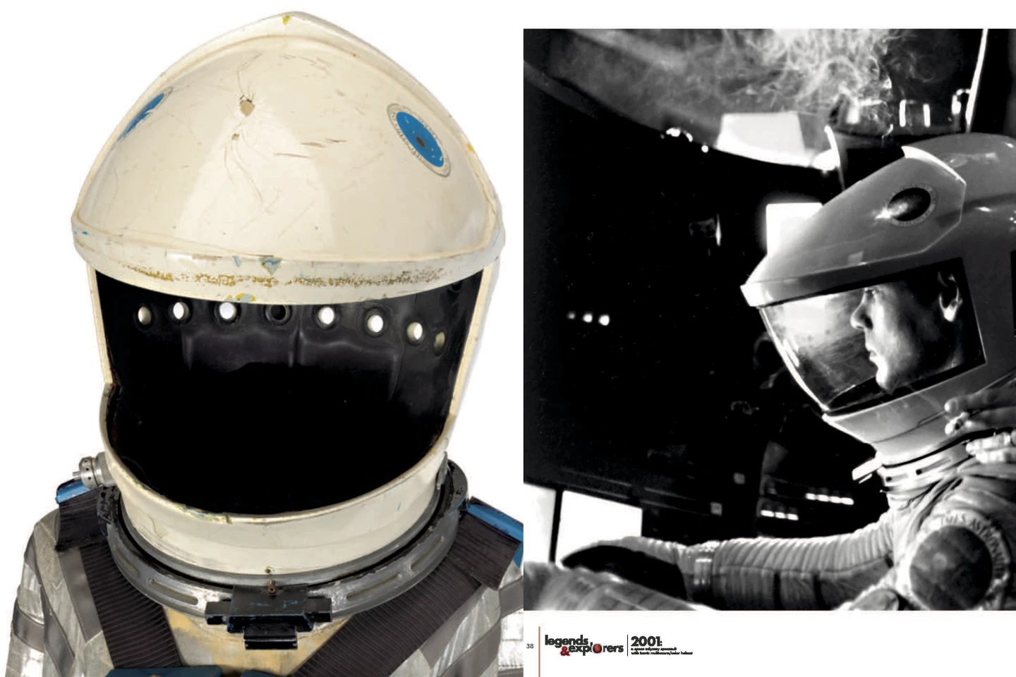 The helmet appears to have been painted at least four times, each time for a different role within 2001: A Space Odyssey (MGM, 1968)