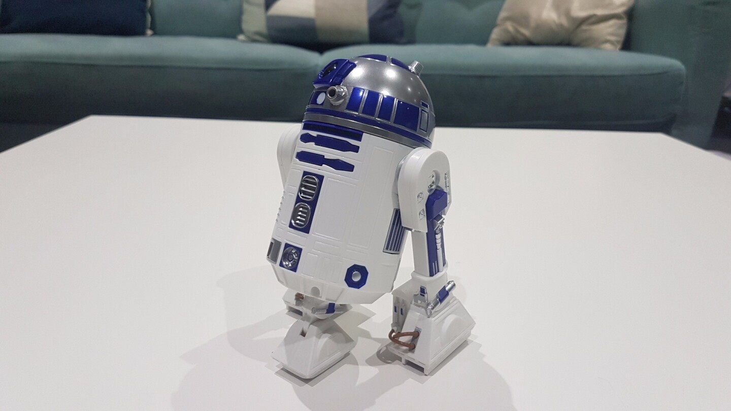 R2-D2 can extend his third leg to move around, just like in the movies