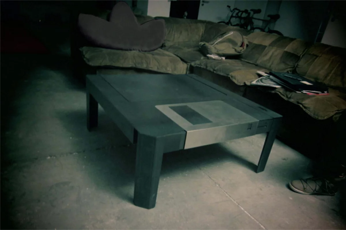 Floppytable takes the design of a floppy disk and turns it into a usable and visually stimulating coffee table