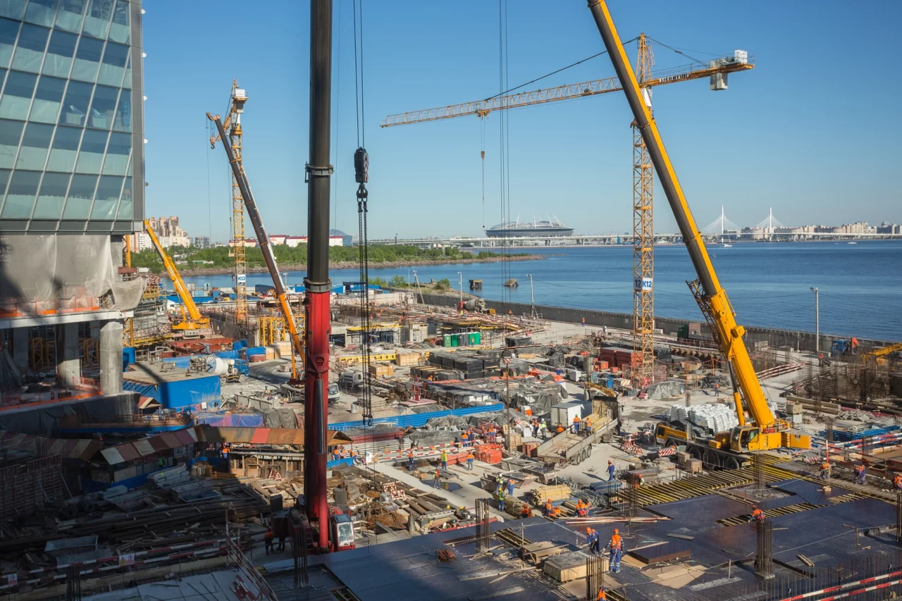 The Lakhta Center consists of the actual tower itself and an ongoing masterplan, including an adjacent sports complex and exhibition halls