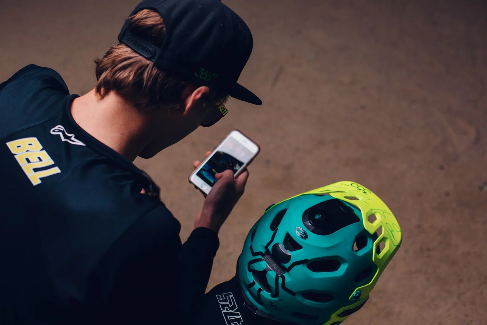 The BRG Sports Bell Moto 9 off road motorcycle helmet with integrated 360fly camera and mobile app