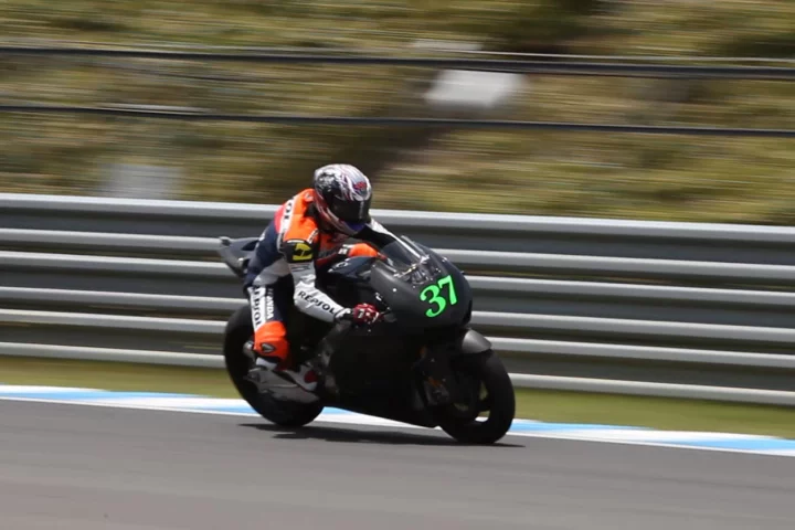 The new RC213V production machine under testing in Japan on May 24, 2013. The bike's running performance surpassed Honda's expectations