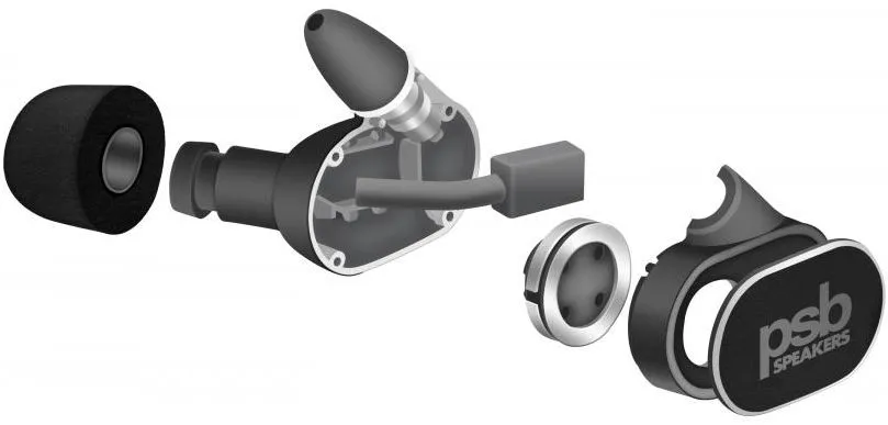 The two-way hybrid design comprises a moving coil dynamic driver and a balanced armature driver