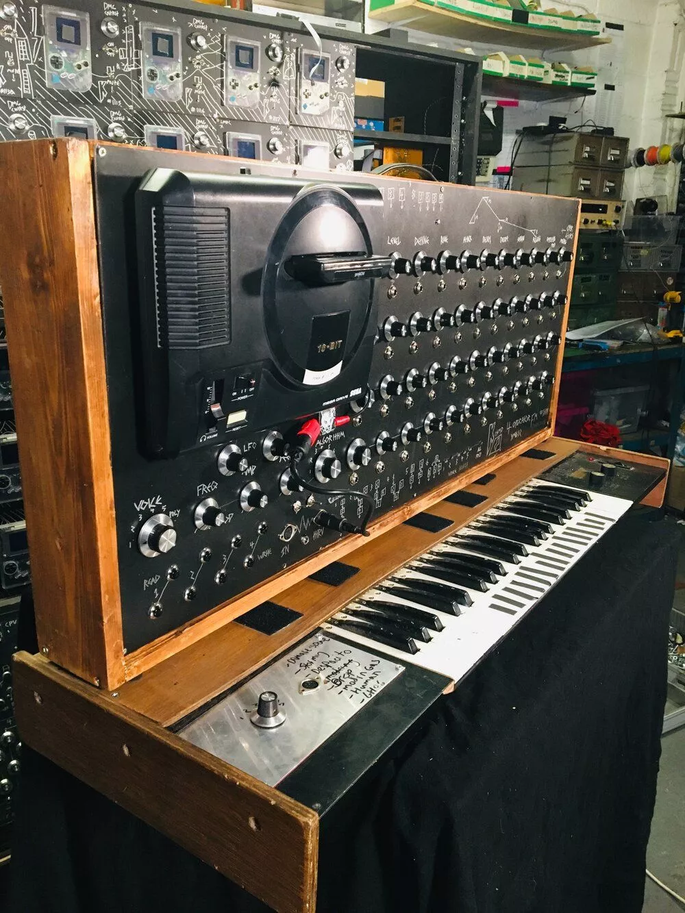 The Sega Mega Drive Synthesizer connected to a keyboard controller, ready to output some punchy sounds