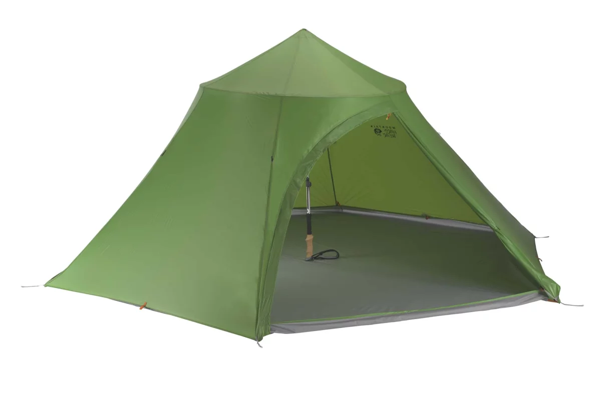 With the help of a hiking pole, the Hoopla 4 eliminates the need for lots of poles