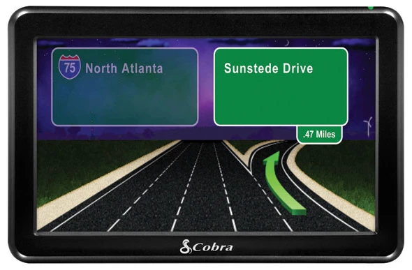 The night viewing screen with Junction View on the Cobra 7750 Platinum