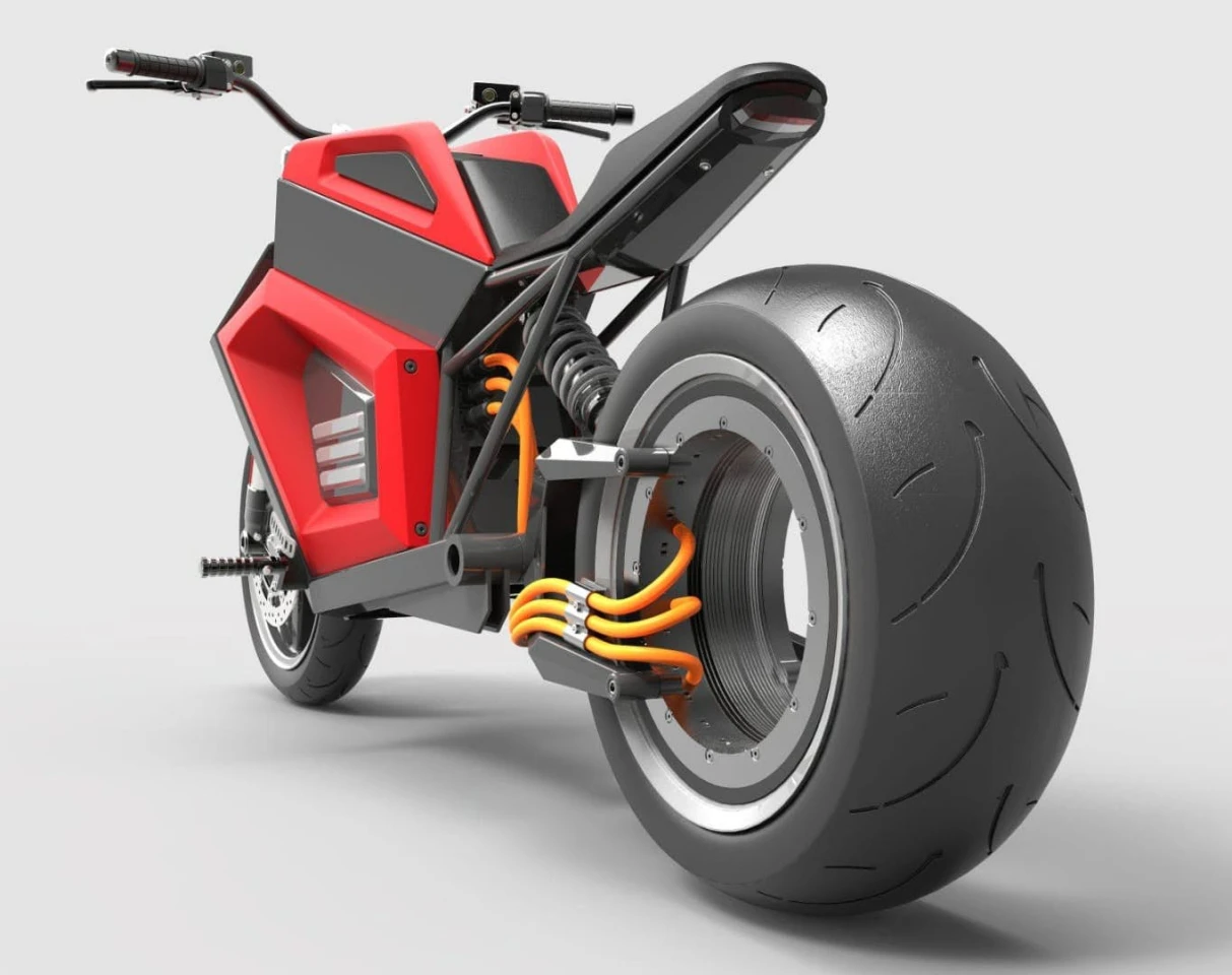 The RMK E2 and its hubless rear wheel drive unit