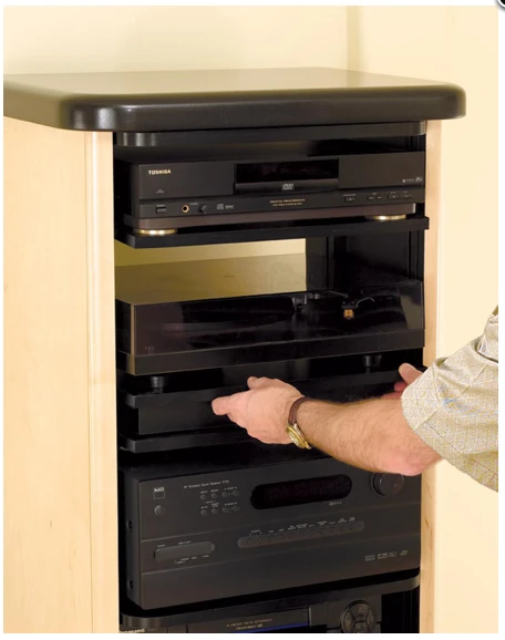 A separate turntable shelf is available