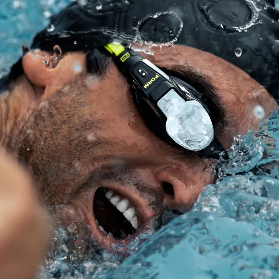 Like the Smart Swim 2 from 2024, the Pro goggles feature an optical heart rate sensor and a compact onboard computer at your temple