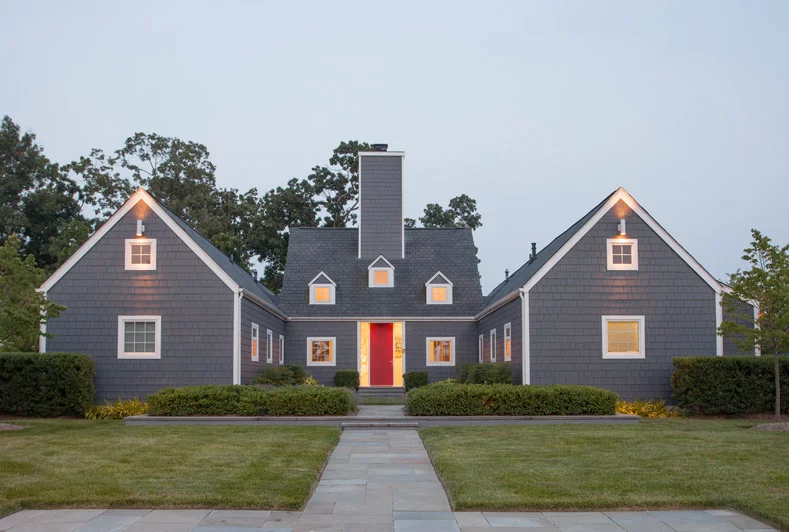 Three exterior finishes are available: masonry, wood clapboard, or board and batten
