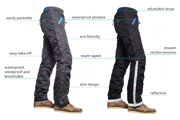 The zips running down the side of the Legs Jacket pants make them easy to take off and put on