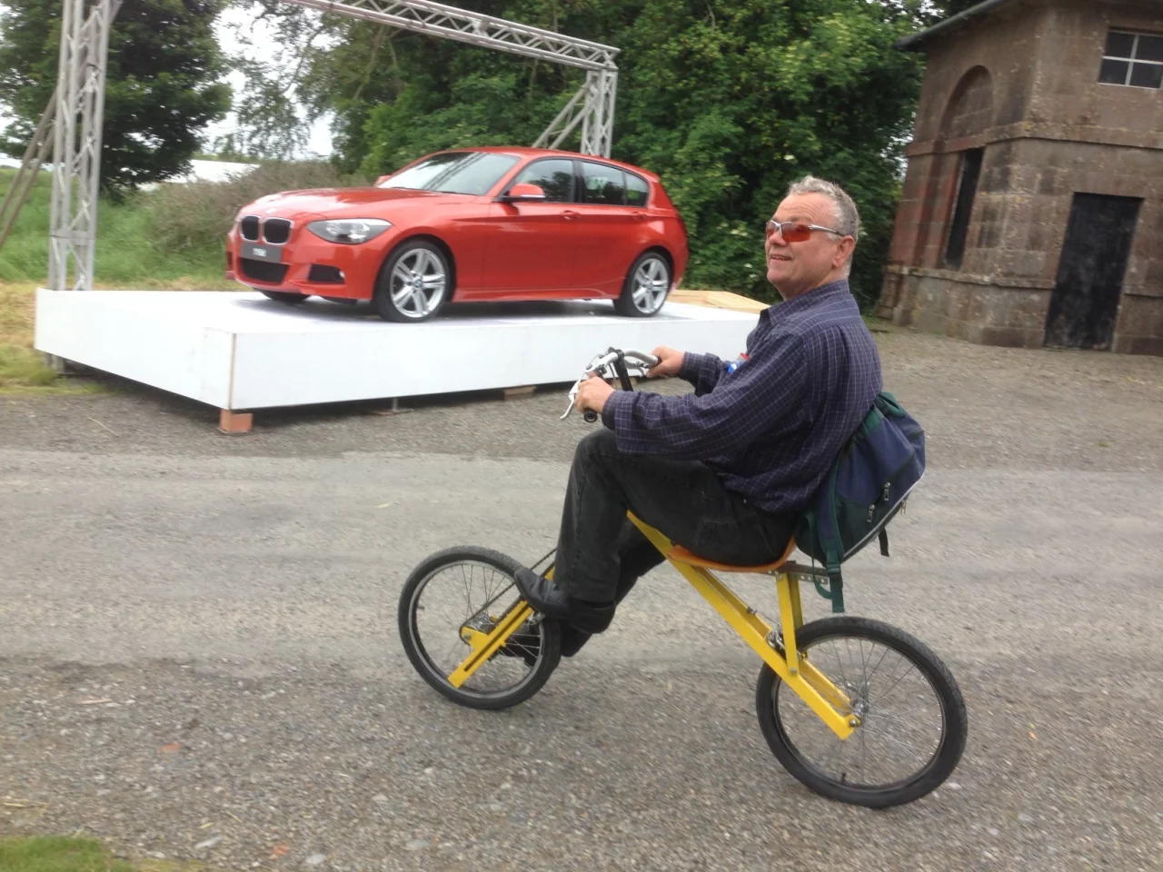 Designer Christoph Lenz enjoys a ride on his MaynoothBike