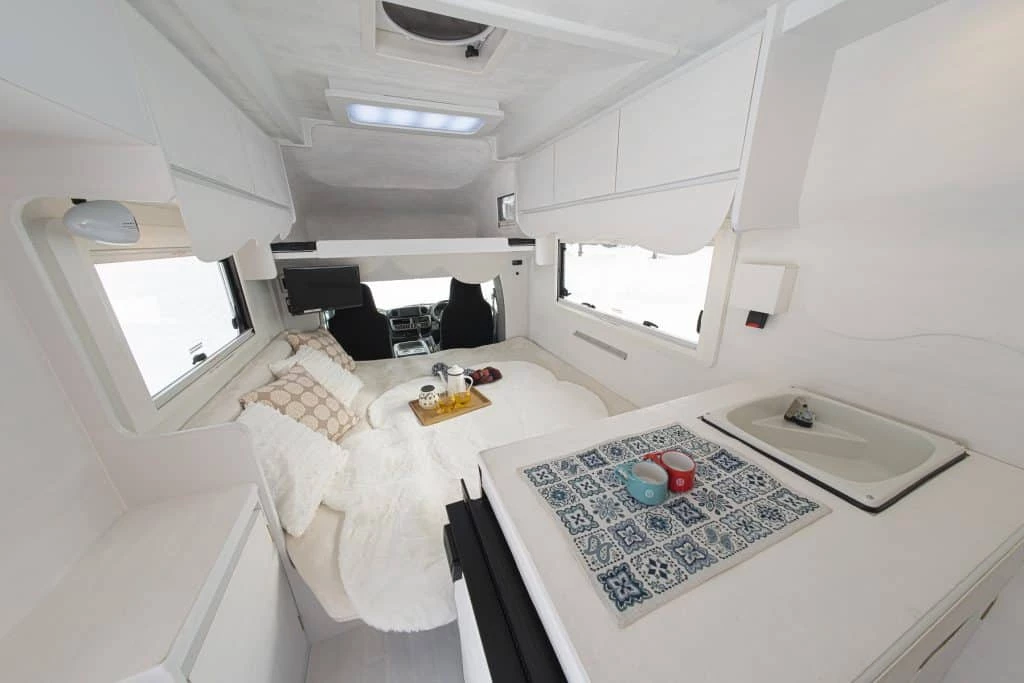 The interior of the Camakuruma is cool and white like a snow cave