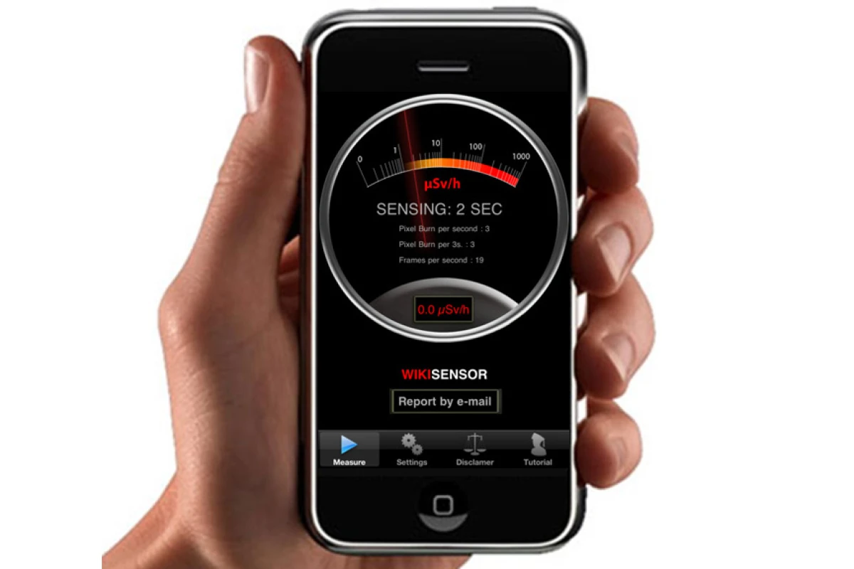 The WikiSense app and some black tape turns an iPhone 4 into a radiation detector
