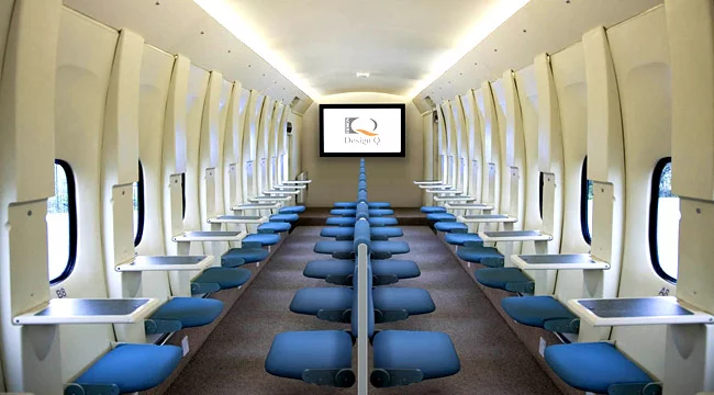 Design Q's Max Cabin is also unlikely to pass safety and licensing regulations if speculations about Aviointerior's Saddle Seat are correct (Credit: Design Q)
