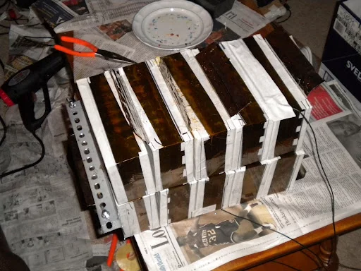The 1,512 Lithium-Ion batteries donated to the build project by Tesla Motors