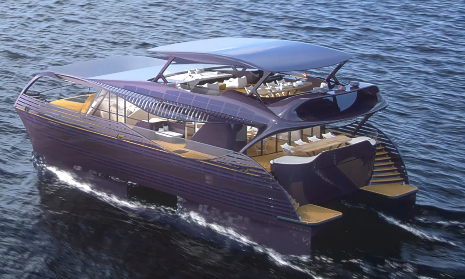 Solar-electric cruising: the SolarImpact can cruise indefinitely at 5 knots if the Sun's shining