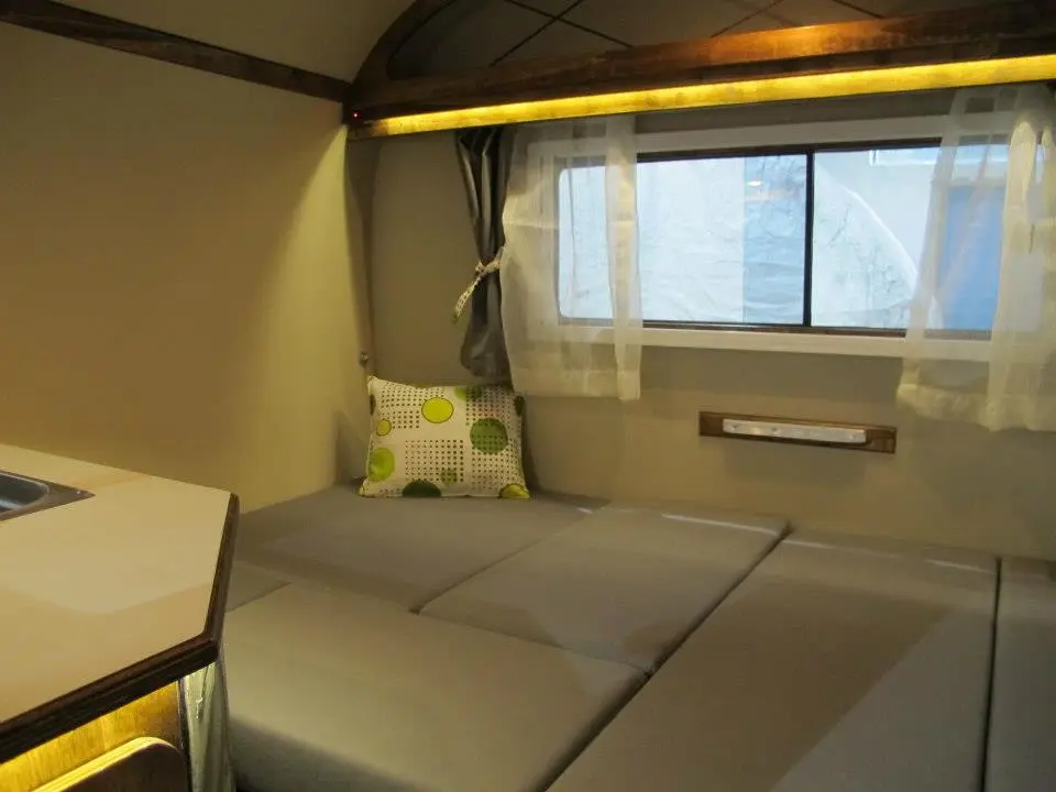 The Pino Pi2010 set up for sleeping