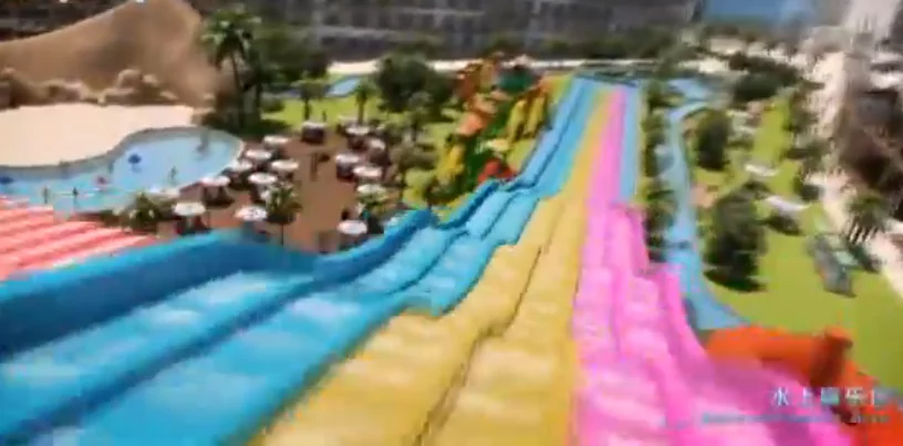 The building contains water slides, surfing facilities, plus what's said to be the world's largest LED screen (Image: GoChengdoo)