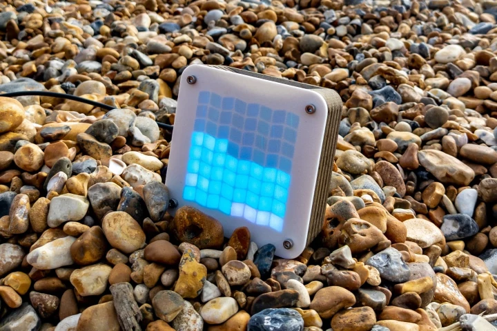Although pictured on the beach here, the Tidey tidal clock is designed for use in the home