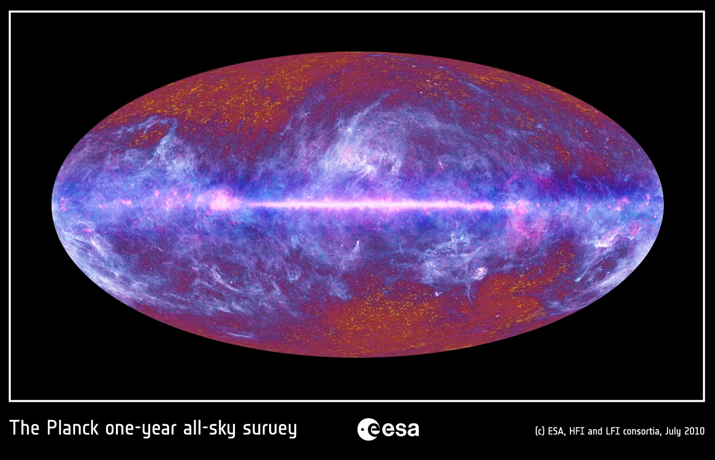 2010 image of the microwave sky as seen by Planck (Image: ESA)