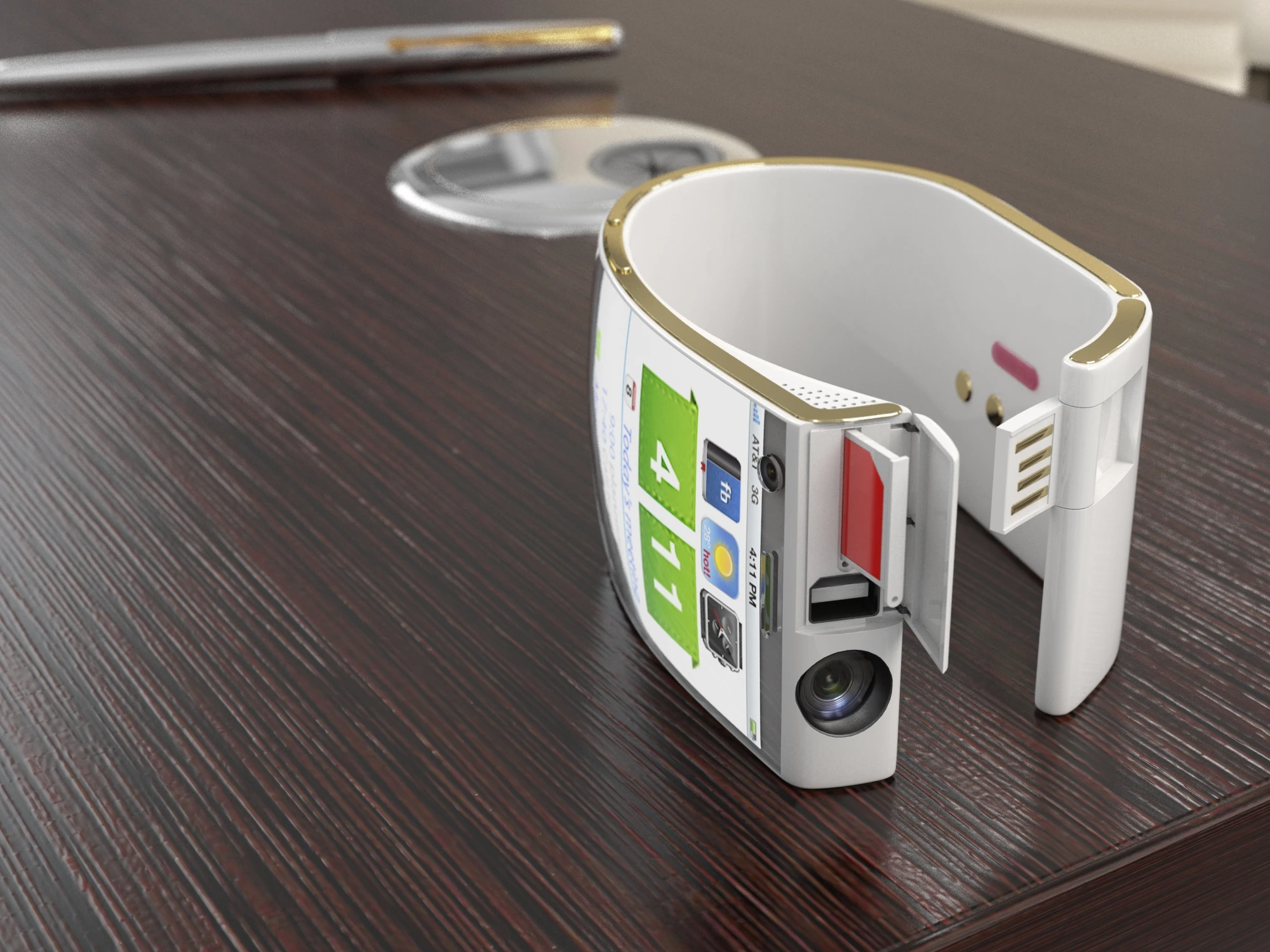 The nano-SIM card slot allows the device to act as an LTE-ready smartphone in its own right, or be paired with an existing smartphone via Bluetooth