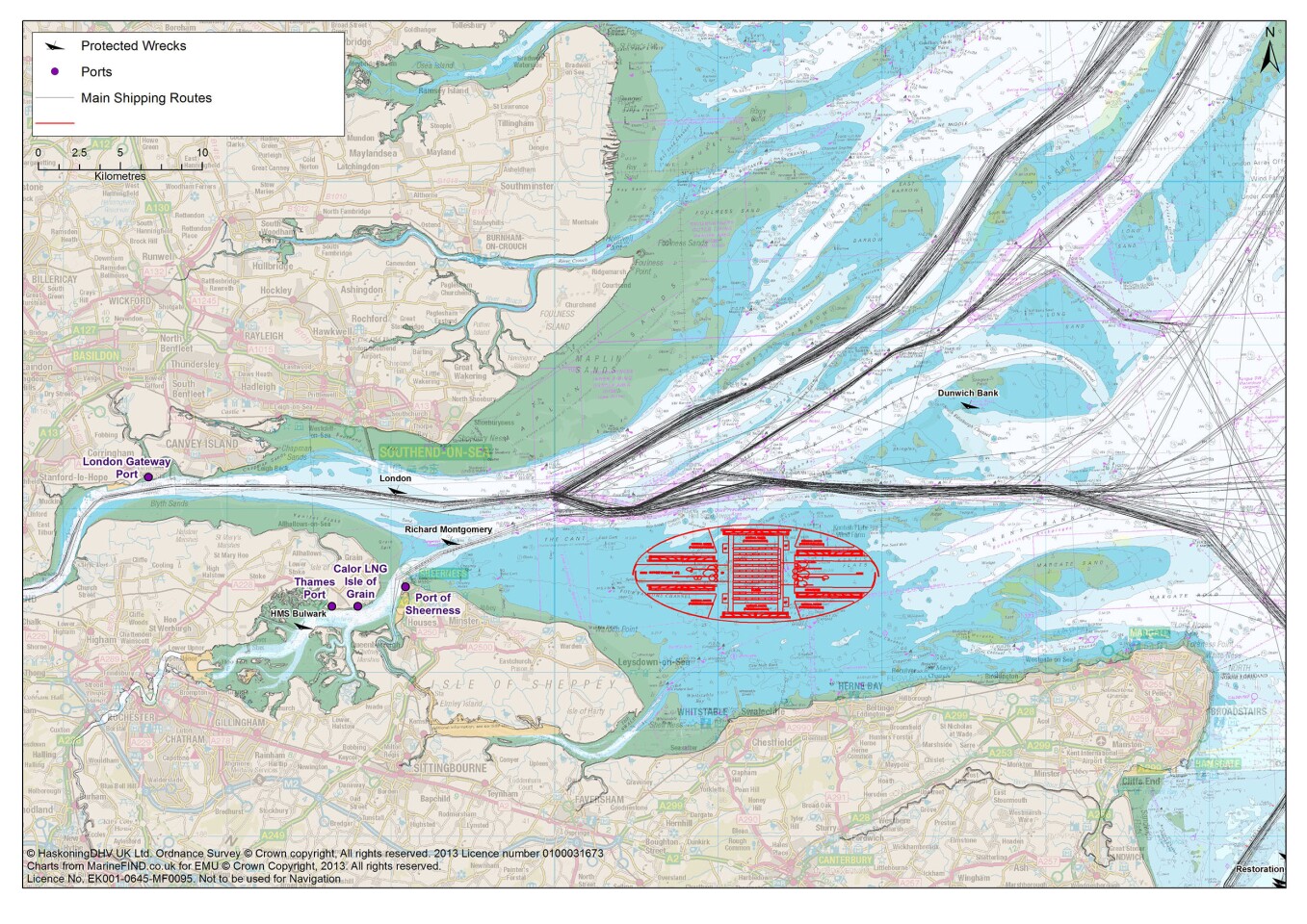 Relation of the London Britannia Airport to shipping routes
