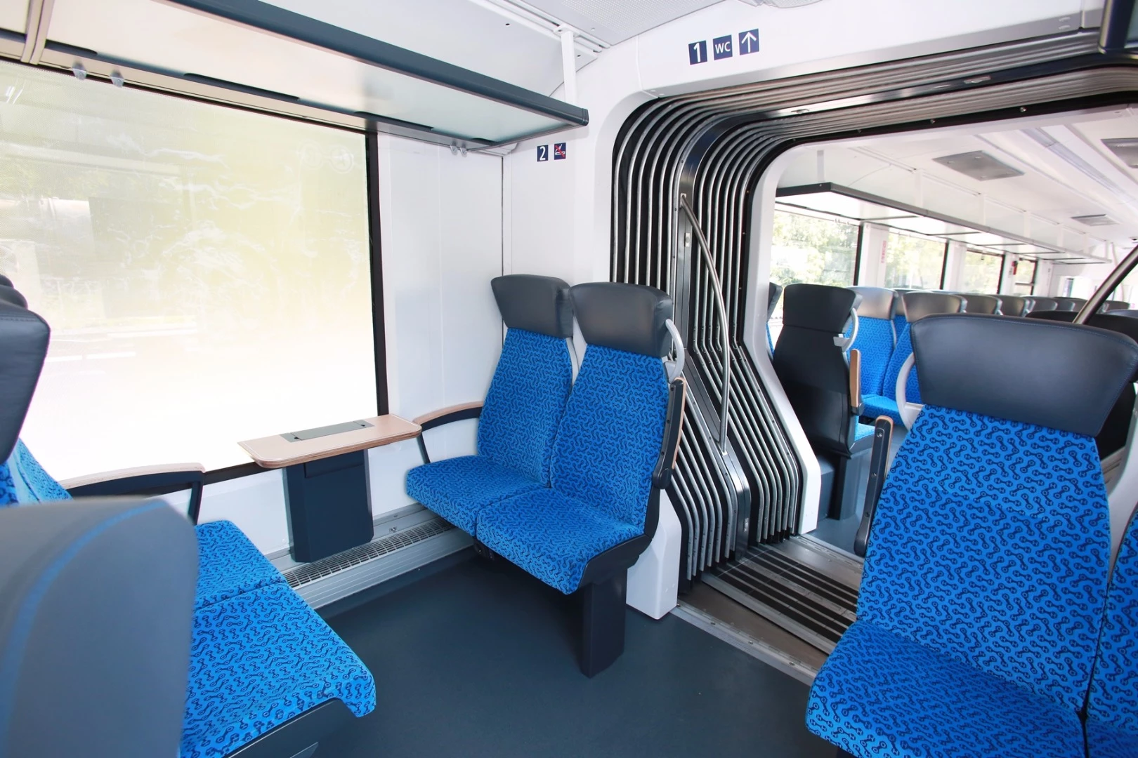 The train has a "smart power and energy management system" that distributes power to wherever it is required, contributing to the overall efficiency