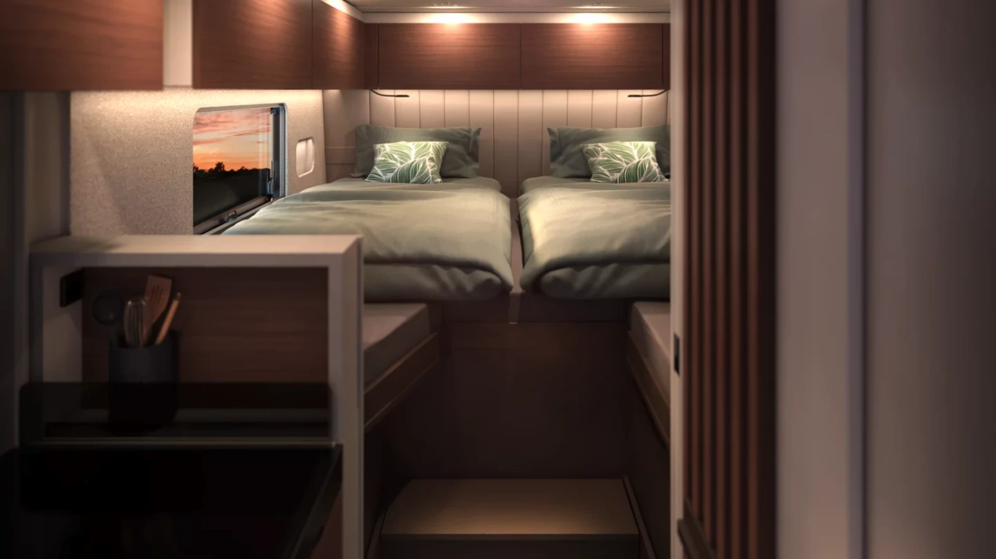 The Signature comes standard with a 204 x 73-cm (80 x 29-in) and 197 x 73-cm (78 x 29-in) longitudinal rear beds