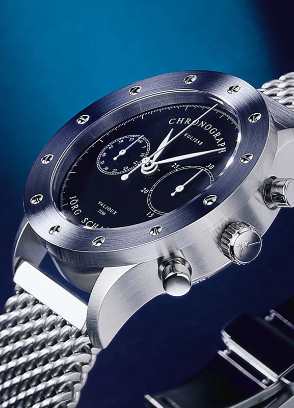 Schauer Handwinding Chronograph - 41 mm diameter in steel