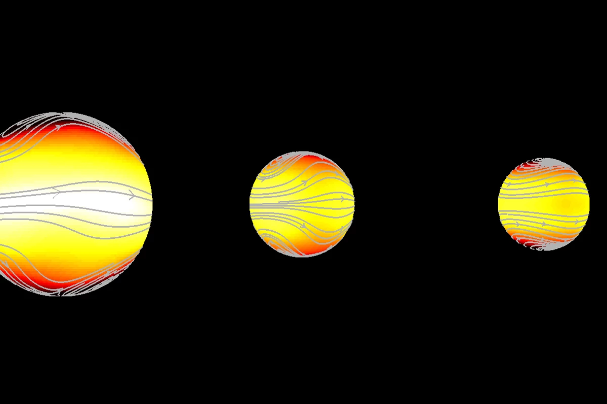 Of the three possible climate types for tidally locked exoplanets, the wind patterns and climate types pictured center and right are potentially habitable