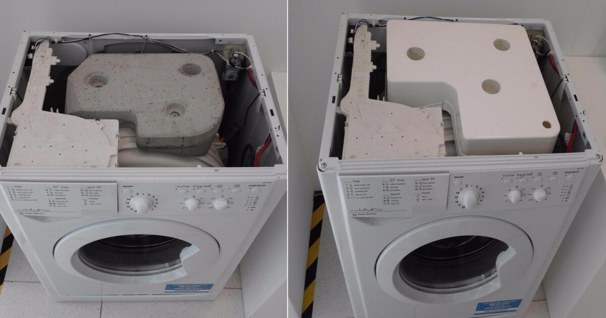 Concrete-free washing machines are lighter to transport, just as