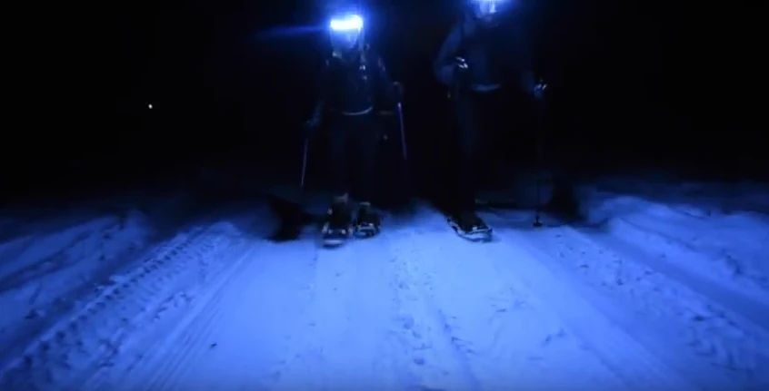 Snowshoeing with One80 lamps