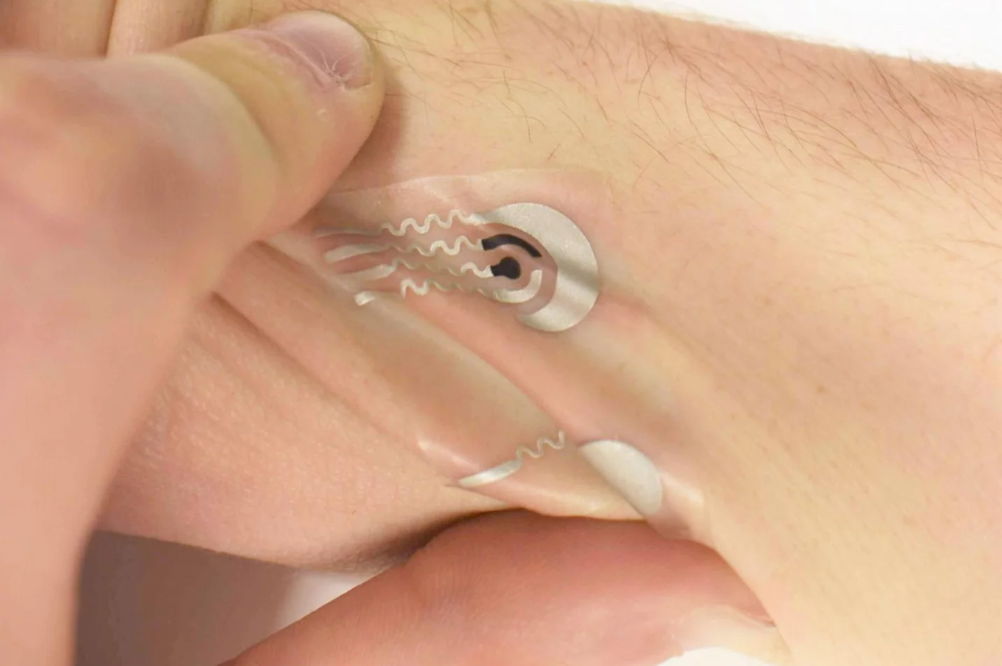 The sensor patch is very stretchable and flexible