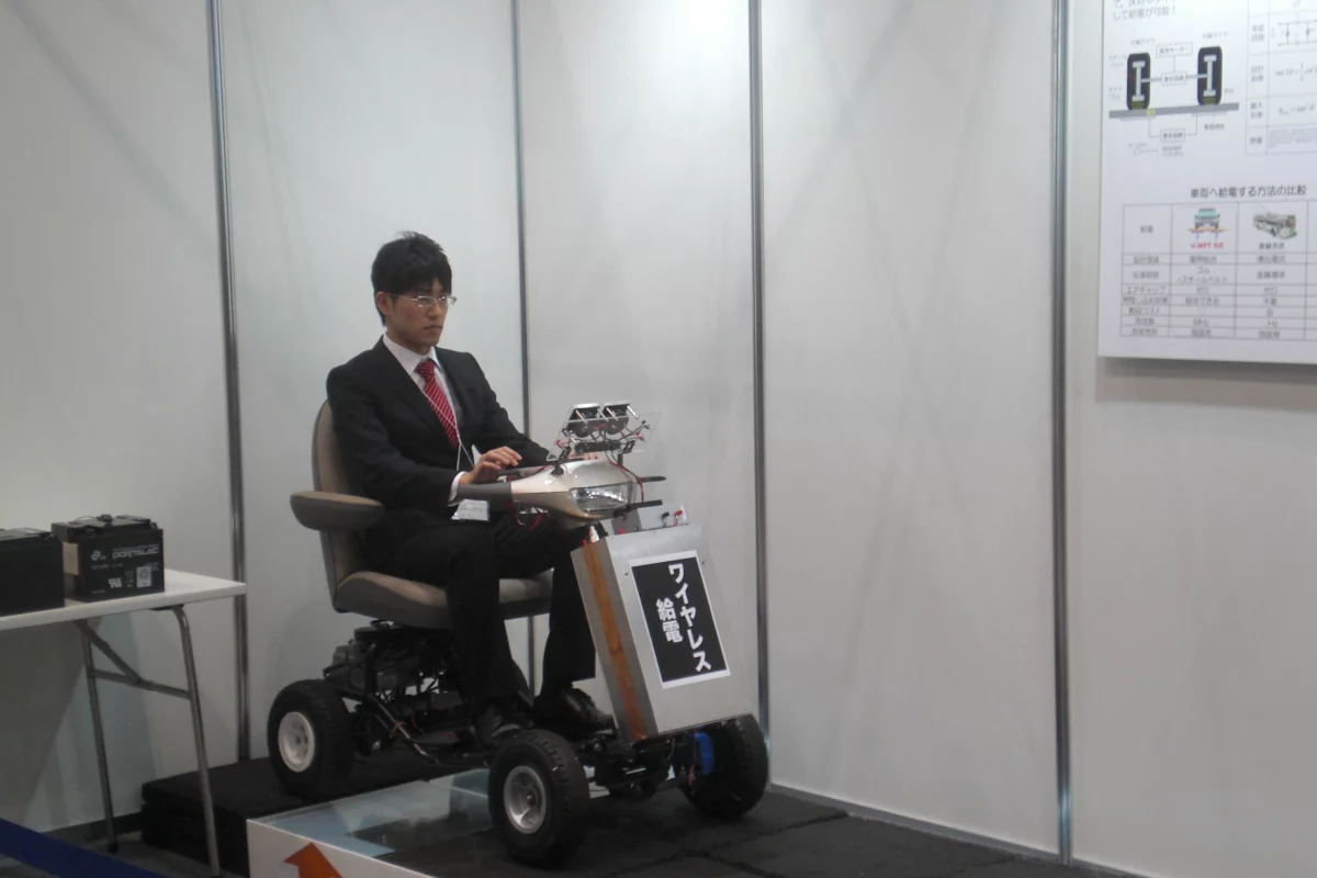 A means of powering electric vehicles using radio frequency transmission has been demonstrated at CEATEC 2014 (Photo: Stephen Clemenger/Gizmag)