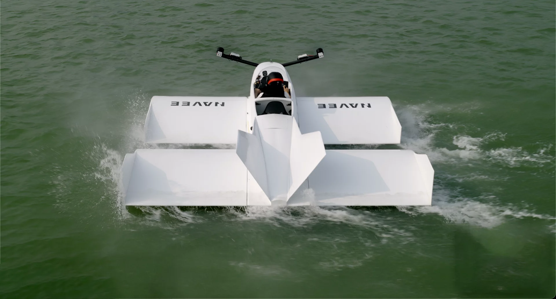 A wing flying close to water traps air beneath it, cutting drag dramatically