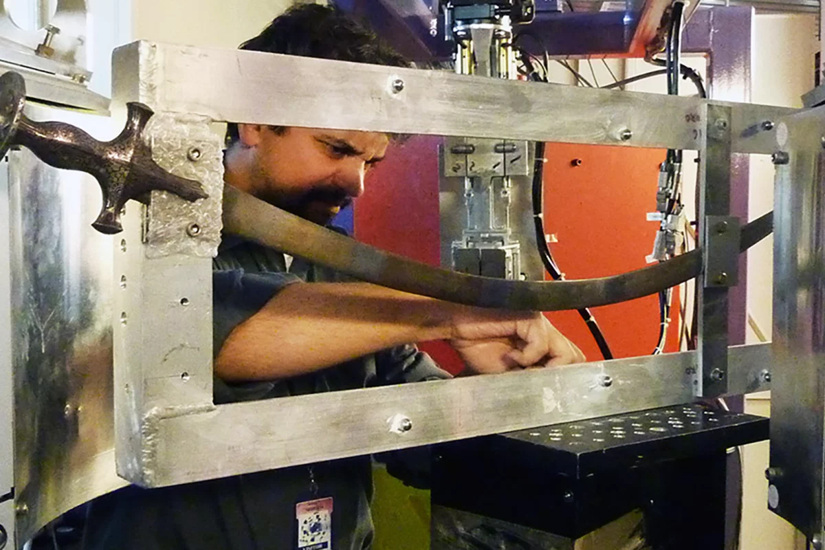 An STFC study has revealed how a 200 year old Indian shamsheer was constructed (Image: STFC)