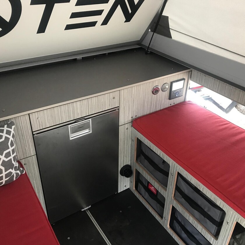 Goose Gear creates a simple, functional interior in the Fiftyten Full Size camping system