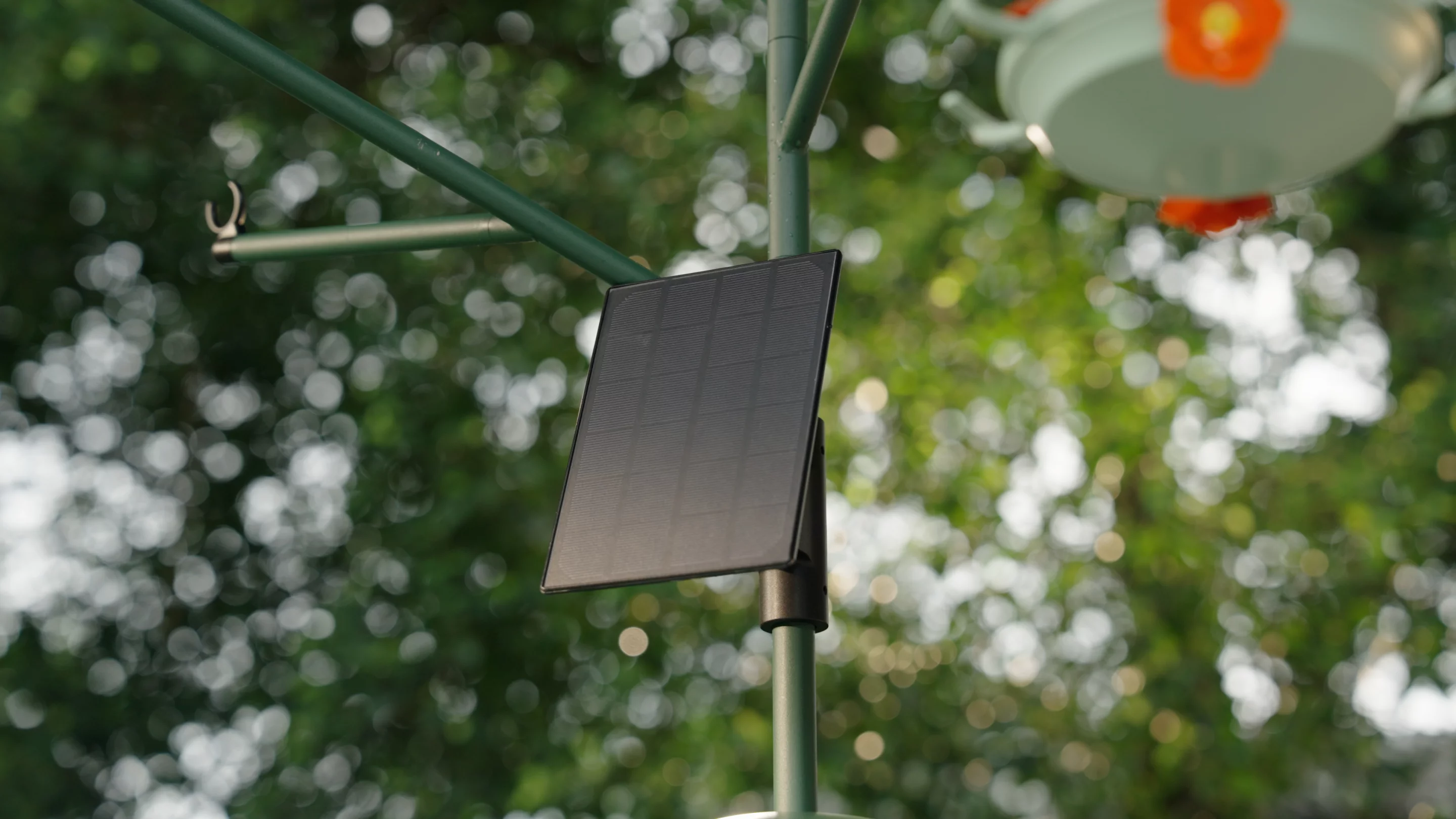 The solar panel blends into the system