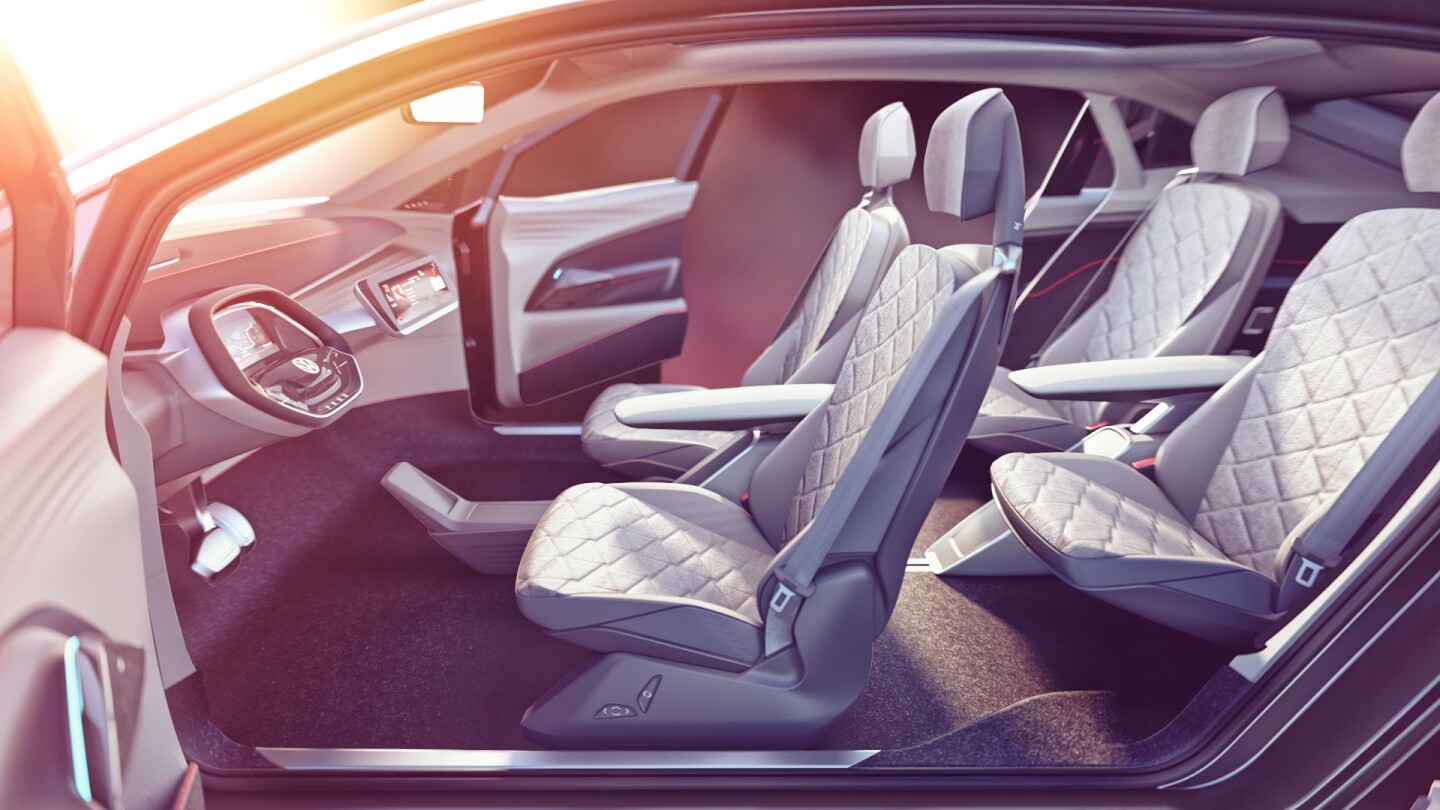 The redesigned interior of the VW I.D. Crozz