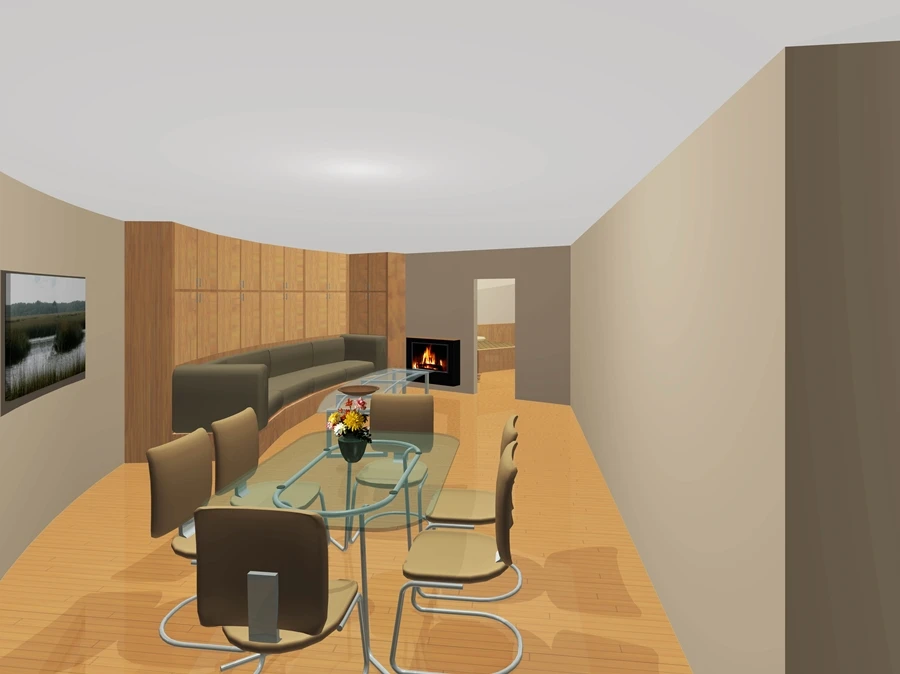 A diagram of an living area in one of the shelter condos
