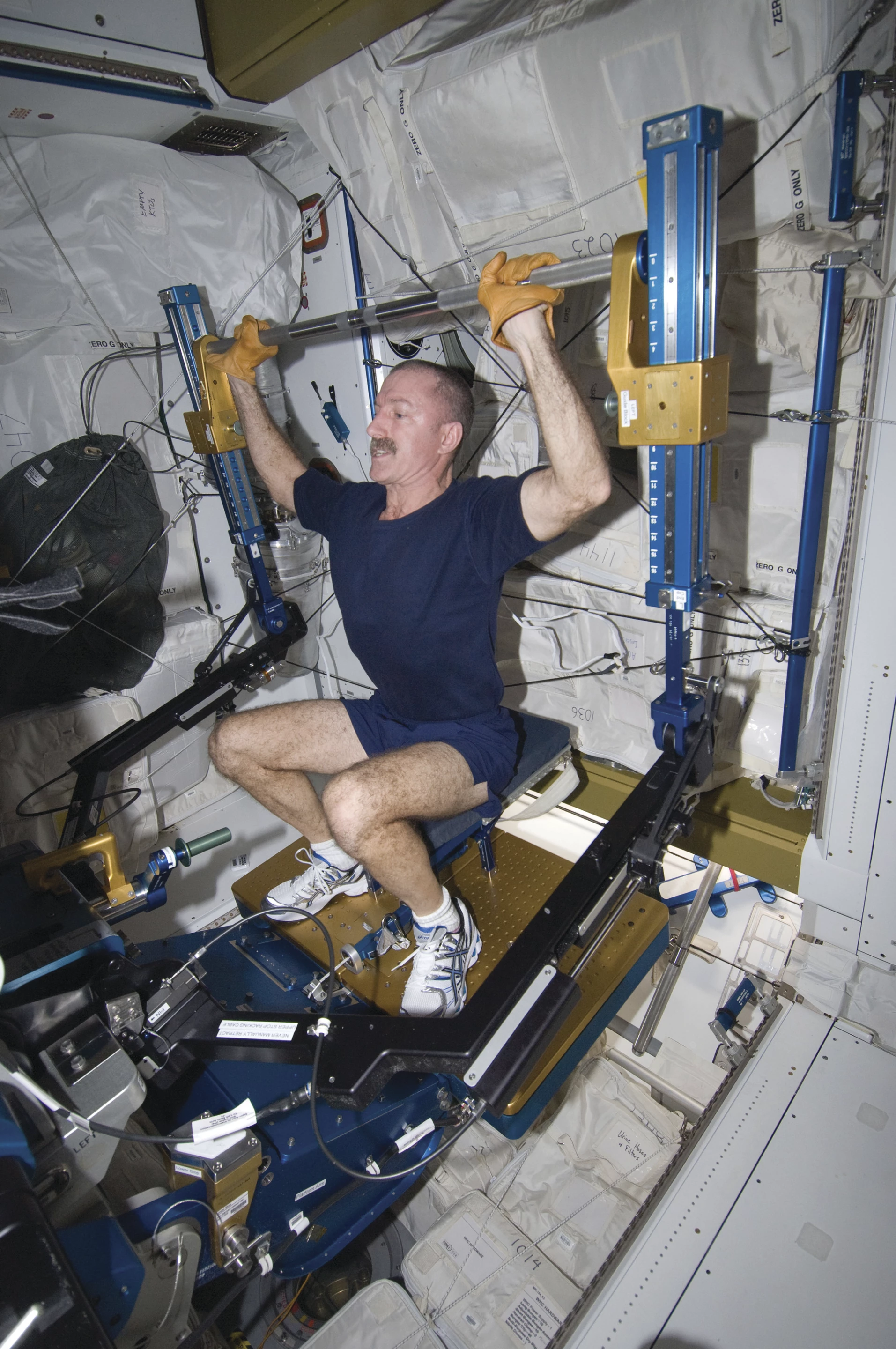 Exercise equipment used on the ISS to prevent muscle and bone loss
