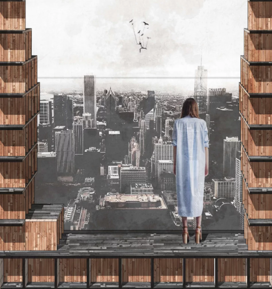 This entirely theoretical concept received an honorable mention from the jury and was more a philosophical reflection on the parameters of the project than a tangible design