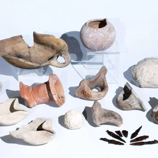 Some of the artefacts found at the Tel Lachish site