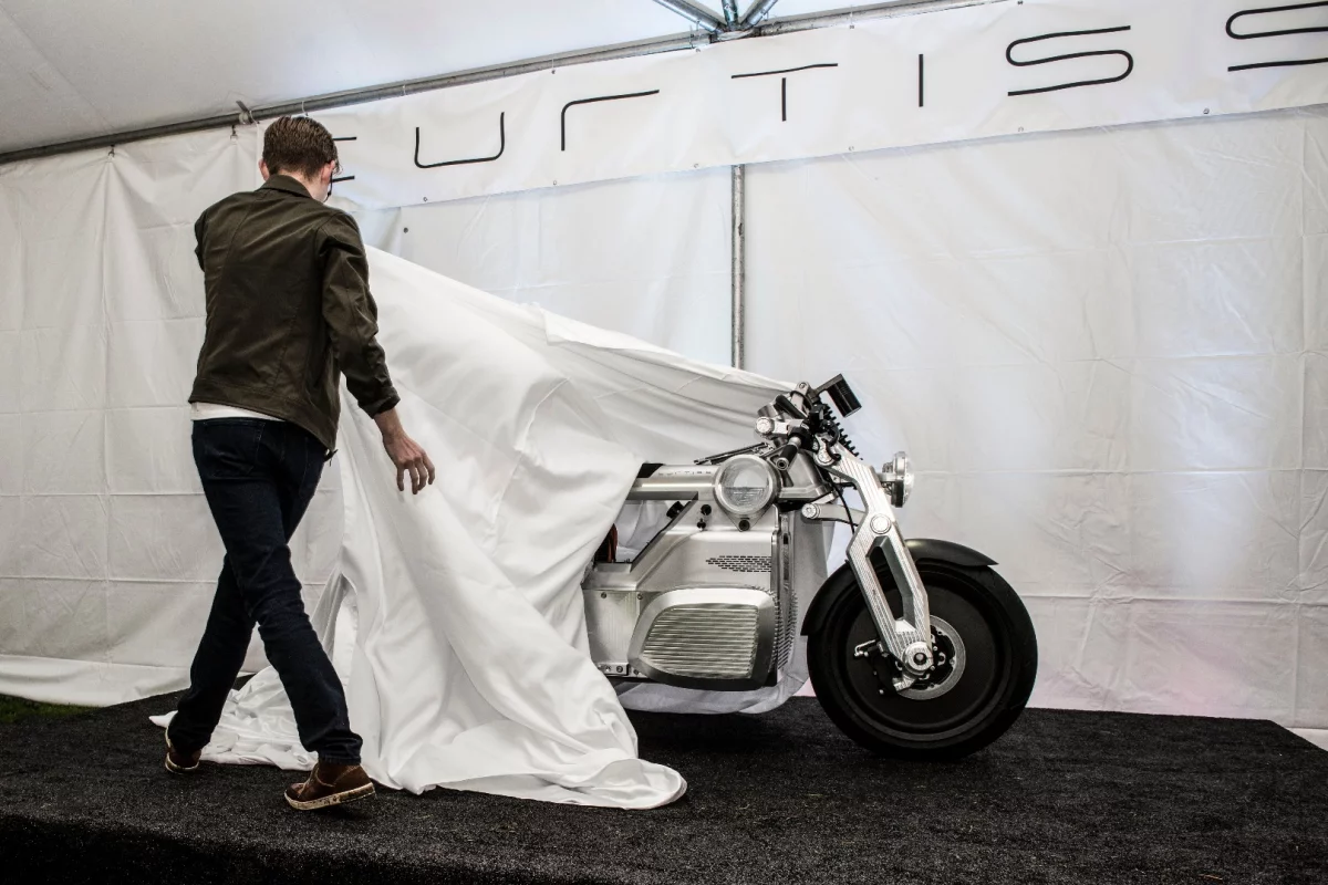 The Curtiss Zeus prototype made its debut at the Quail Motorcycle Gathering on May 5